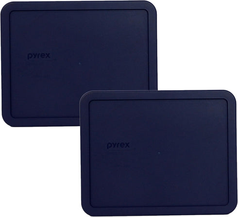 Pyrex Bundle - 2 Items: 7212-PC Blue 11-Cup Dark Blue Plastic Food Storage Lids - Original Genuine Pyrex - Made in the USA...